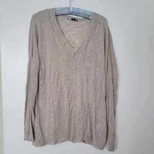 Vince Beige V-Neck Lightweight Sweater